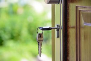 house keys left in open door