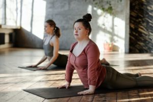special needs woman doing yoga