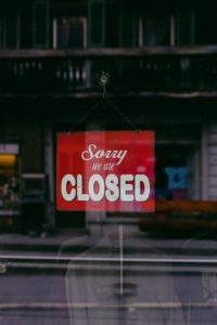 business closed sign